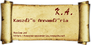 Kaszás Annamária névjegykártya