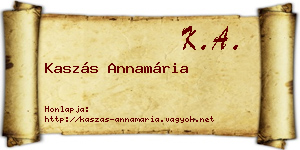 Kaszás Annamária névjegykártya