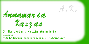 annamaria kaszas business card